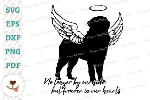 Bernese Dog Memorial Remembrance SVG PNG for pet condolence cards and frames