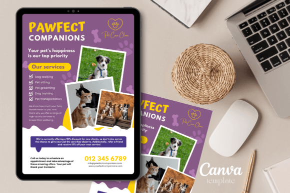 Canva Pet Grooming Flyer Template