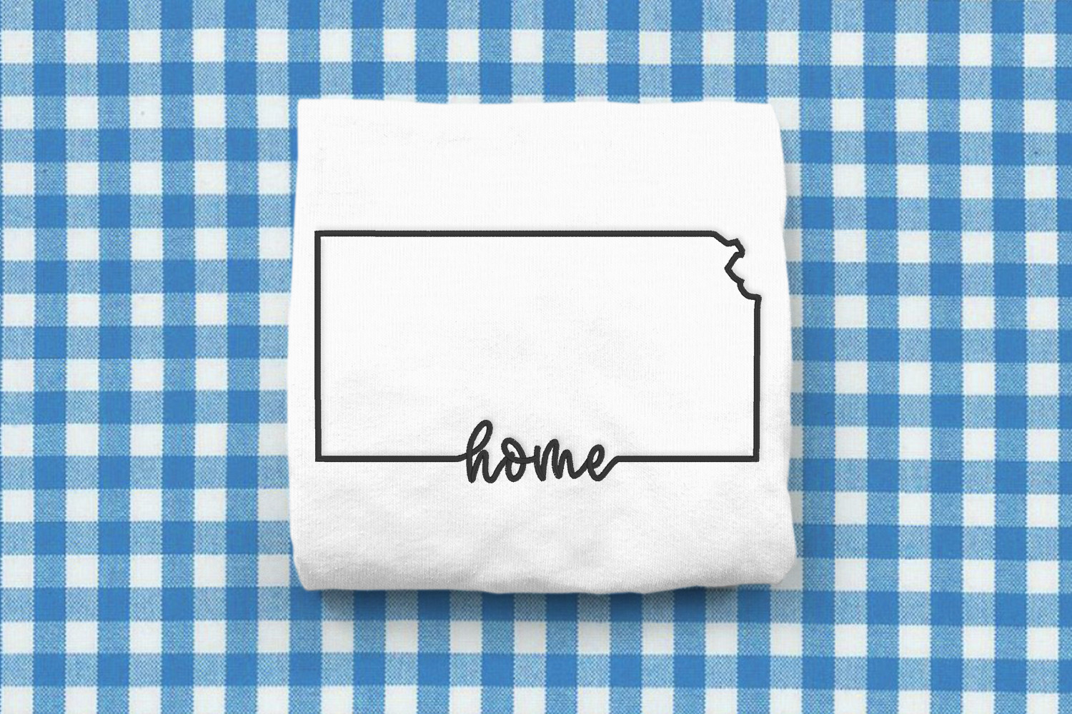 Kansas Home State Outline Embroidery
