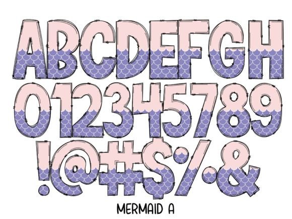 Mermaid a Font PNG with transparent background - Preview 2