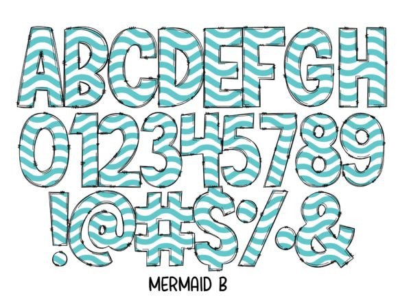 Mermaid a Font PNG with transparent background - Preview 3