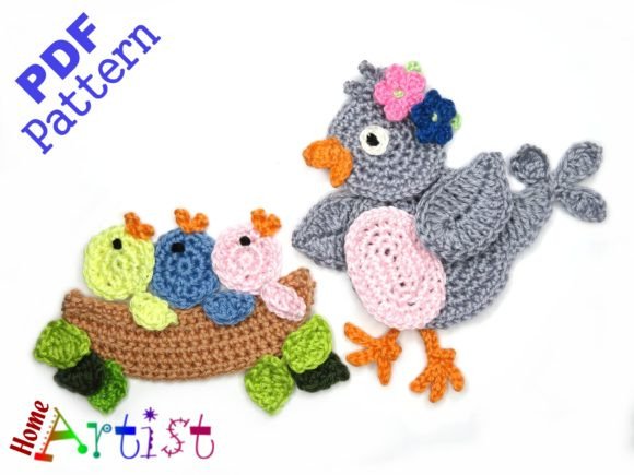 Popular Bird Crochet Pattern Applique