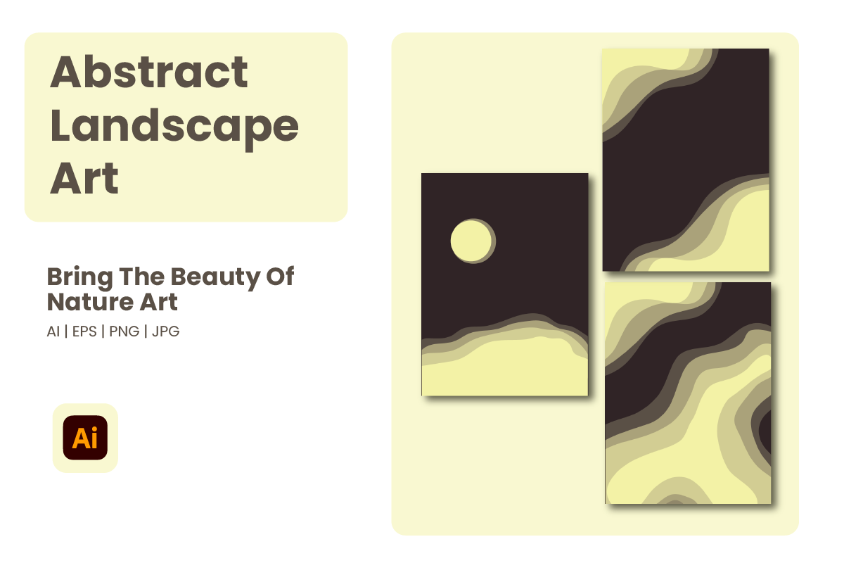 Abstract Landscape Art Graphic by Med Art · Creative Fabrica