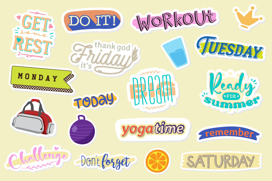 Gym Themed Digital Planner Stickers Set - photo 5
