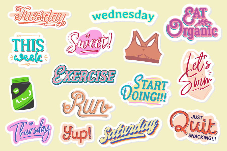 Gym Themed Digital Planner Stickers Set - photo 6