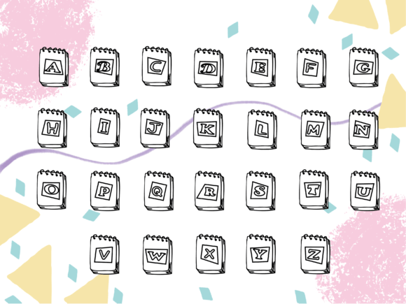 Notepad Doodles Font PNG with transparent background - Preview 1