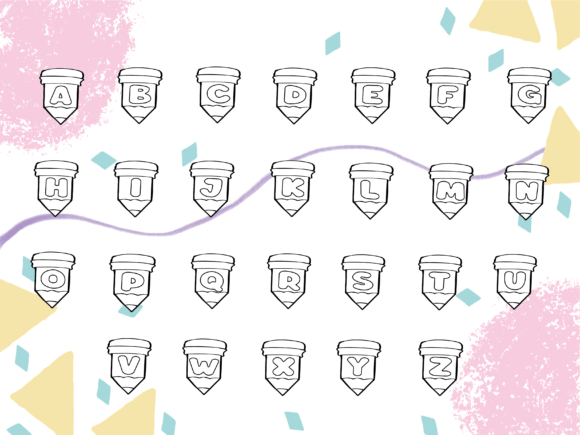Pencil Doodles Font PNG with transparent background - Preview 1