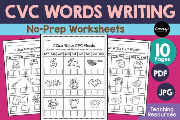 CVC Words Writing Worksheets