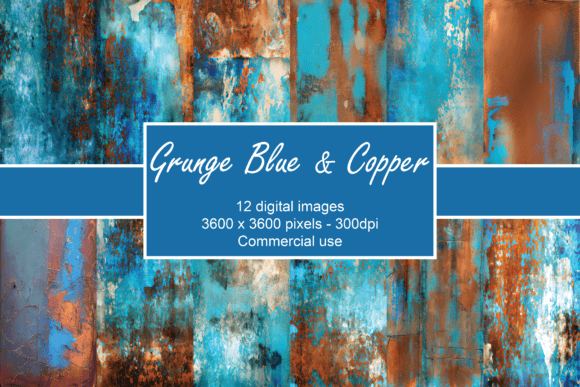 Grunge Blue and Copper Background Graphic Backgrounds By Mappingz