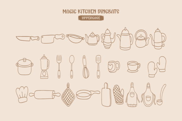 Magic Kitchen Font PNG with transparent background - Preview 5