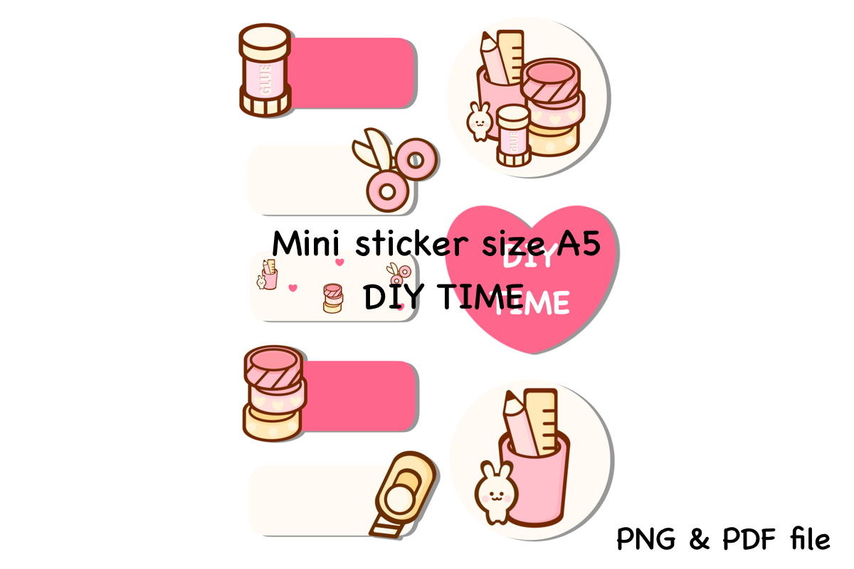 Mini Sticker DIY Time Graphic by SPsweet · Creative Fabrica