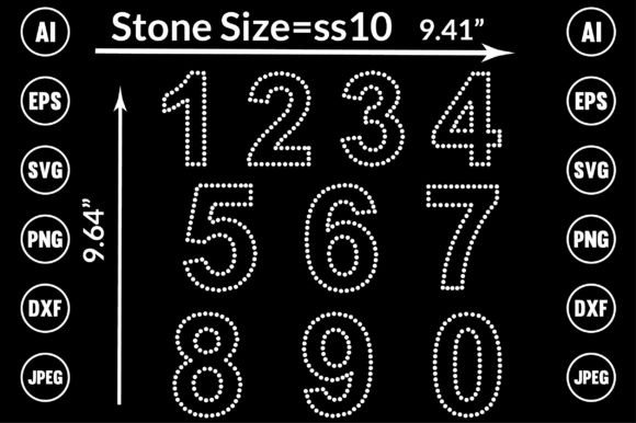 Number Rhinestone Templates Design