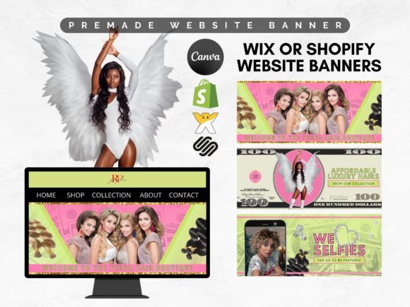 Shop Sale Shopify Website Banner Canva Afbeelding Website Banners Door graphicriverart
