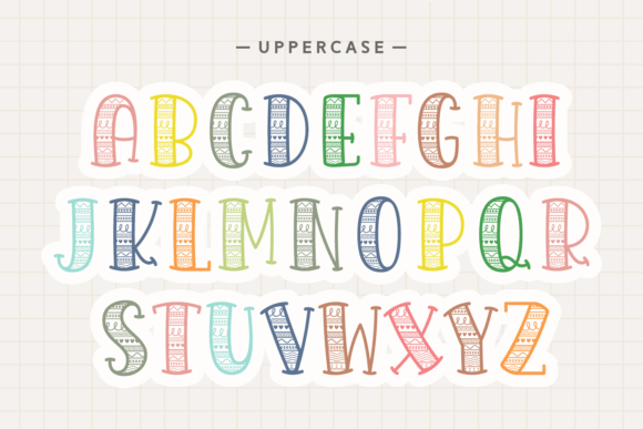 Simple Pattern Font PNG with transparent background - Preview 4