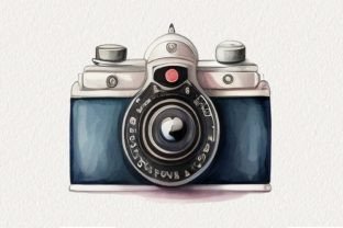 Vintage Camera Watercolor Clipart Graphic by WaterColorArch · Creative ...