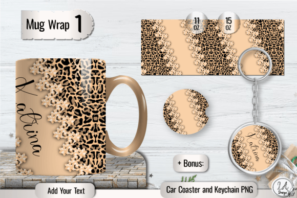 Add Your Own Name Mug Wrap Beige Graphics