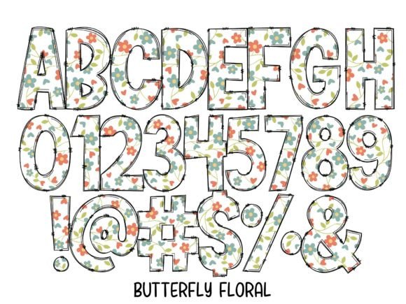 Butterfly Floral Font - Preview 4