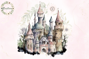Fairy Castle Watercolor Clipart Graphic by Nastine · Creative Fabrica