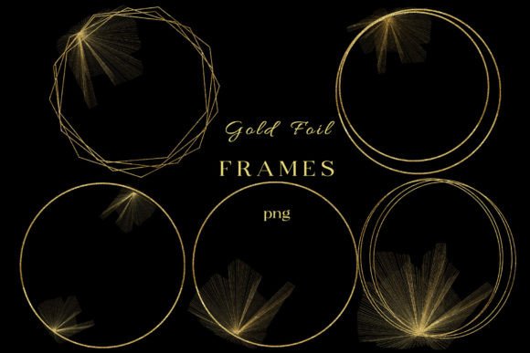 Gold Frame Geometric Luxurious PNG Frame