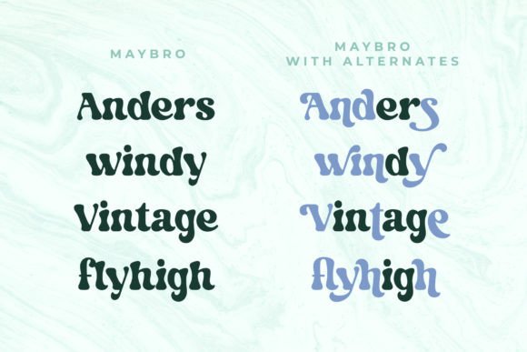 Maybro Font PNG with transparent background - Preview 1