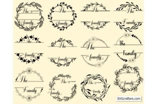 Family Name Monogram Svg Bundle Svg Graphic by RuyaTreasures · Creative ...