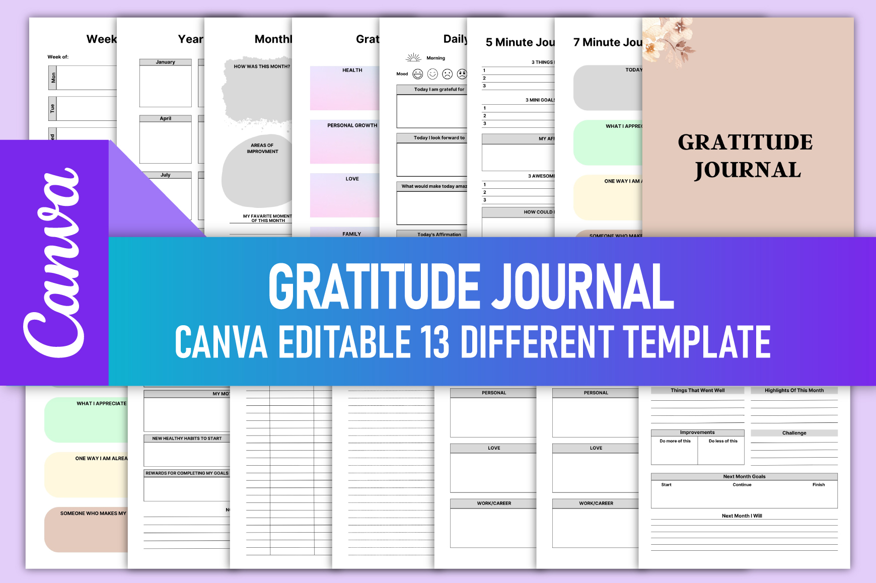 Gratitude Journal for Canva Templates Graphic by rahimaartwork077 ...
