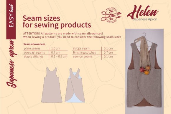 Japanese style pinafore apron sewing project inspiration