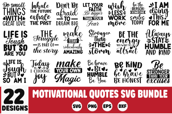 Motivational Quotes SVG Bundle Graphic by Pixolary · Creative Fabrica