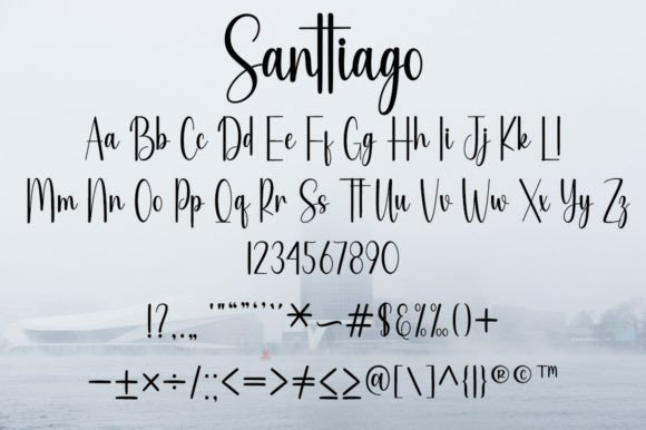 Santtiago Font PNG with transparent background - Preview 1