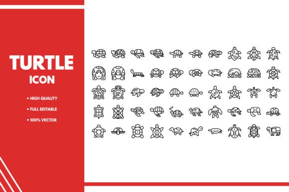 70 Turtle Line Icon Graphic by Blood Line · Creative Fabrica