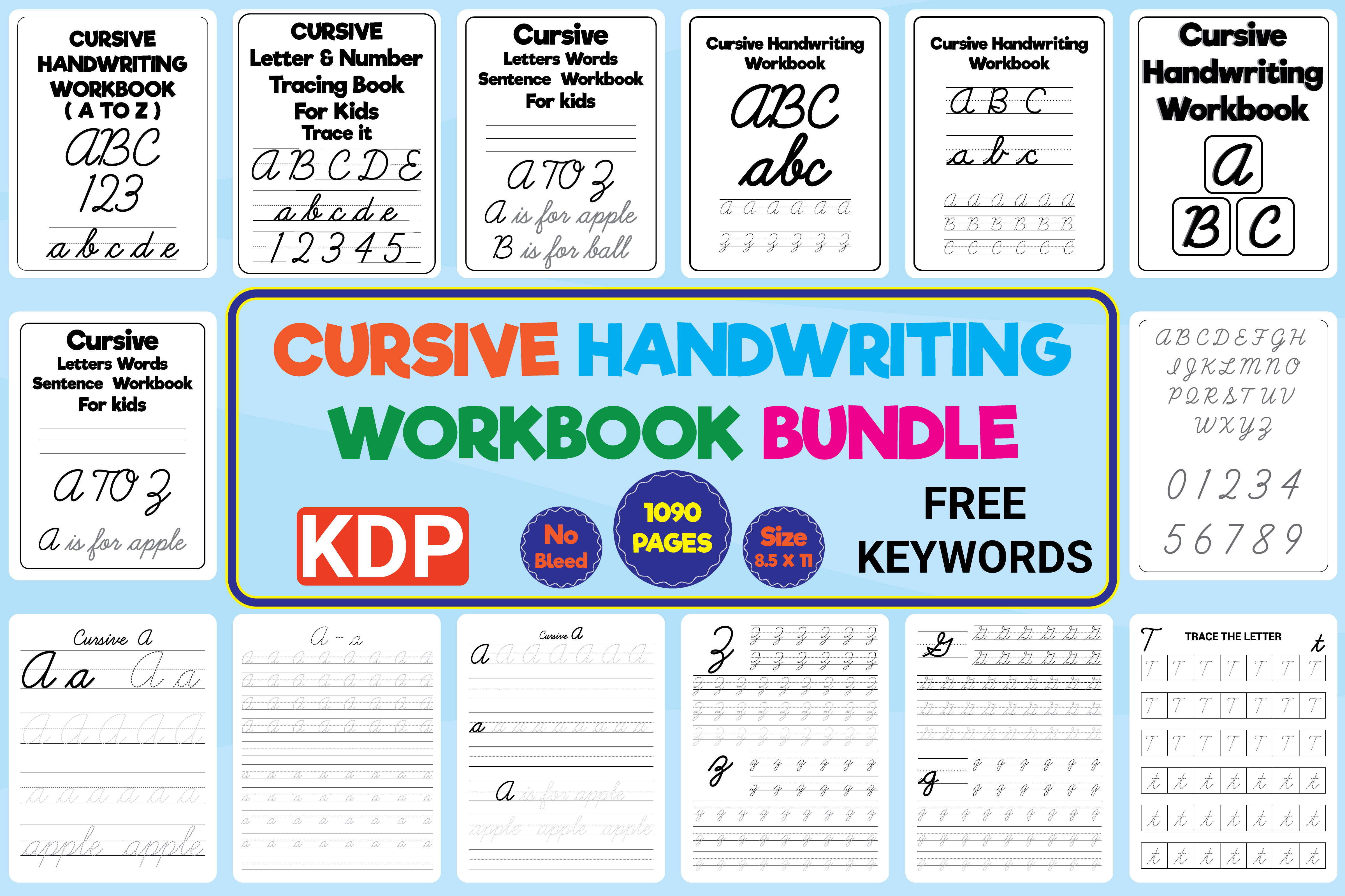 Cursive Handwriting Workbook Bundle KDP Graphic by 2masudrana4 ...
