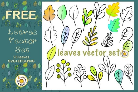 Free Freehand Leaves Element Set Graphic Illustrations By Ahappycraft