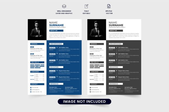 Office Job Resume Template Vector Design