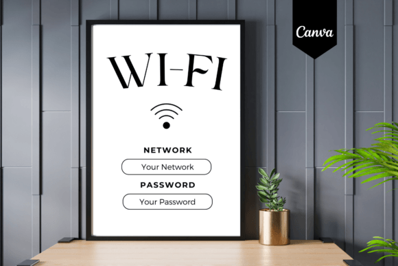Wifi Password Sign Canva Template - 1