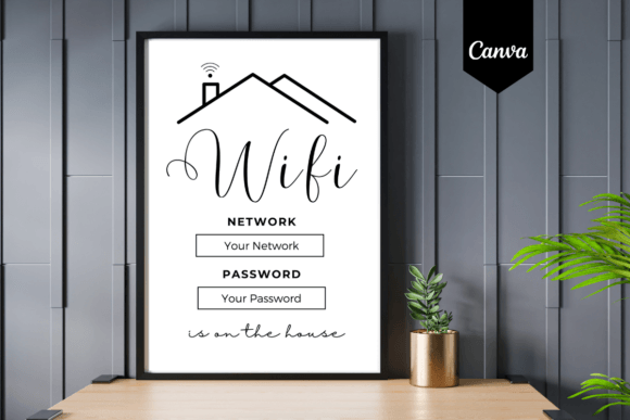 Wifi Password Sign Canva Template - 3