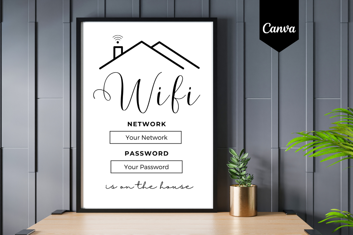 Wifi Password Sign Canva Template - 3