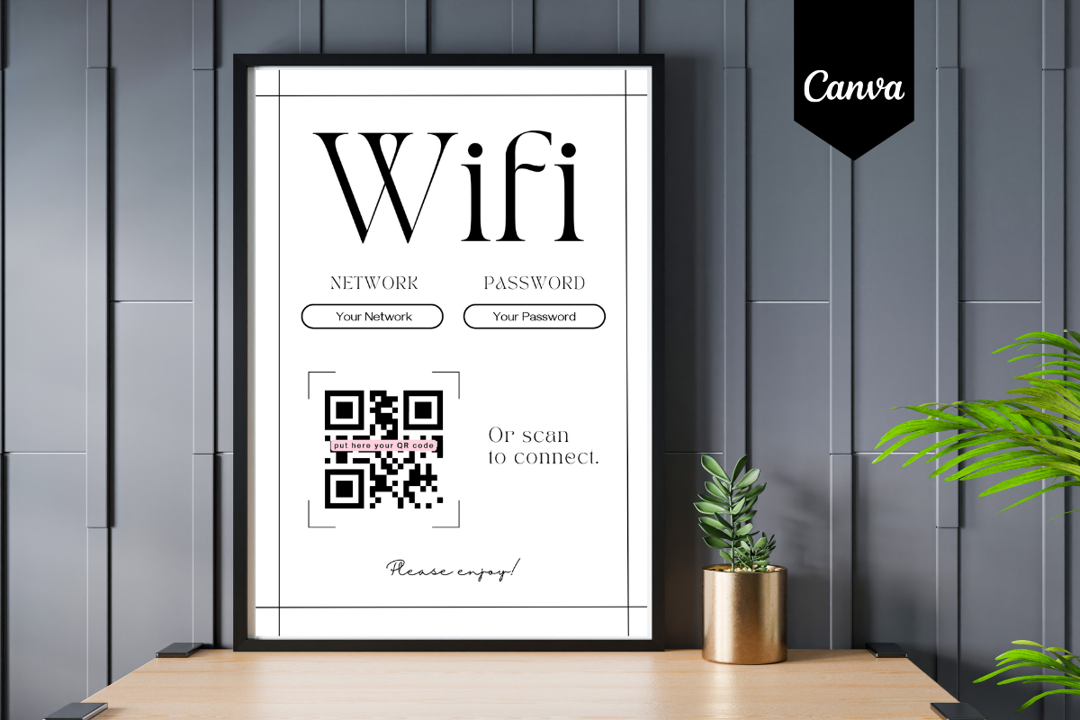 Wifi Password Sign Canva Template - 5