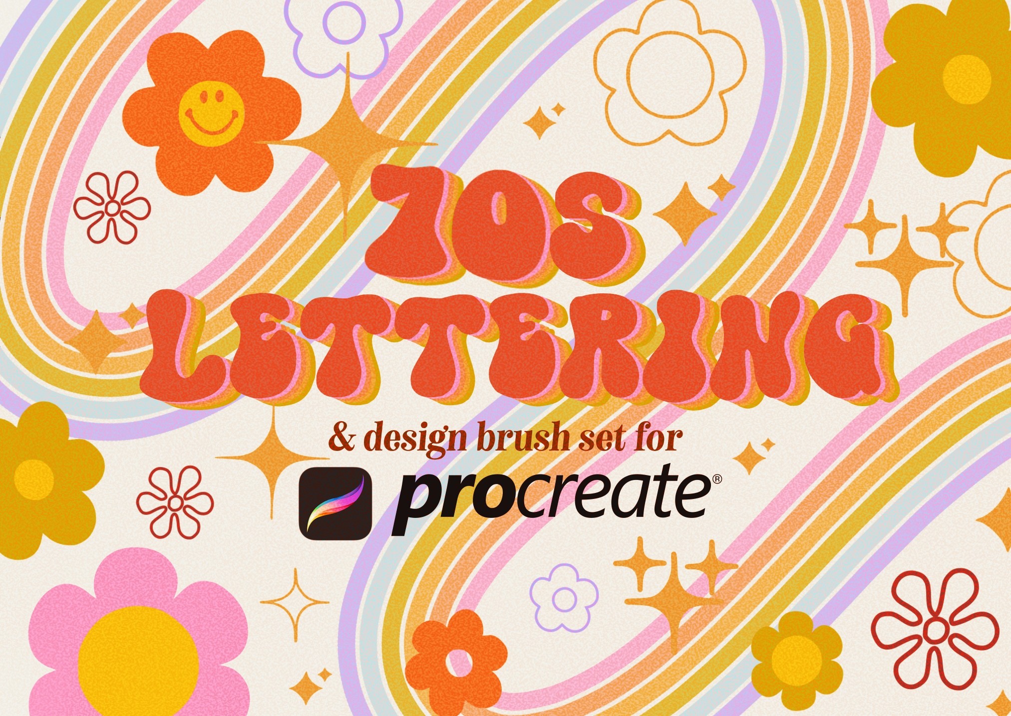 70s Lettering Procreate Brushes - photo 1