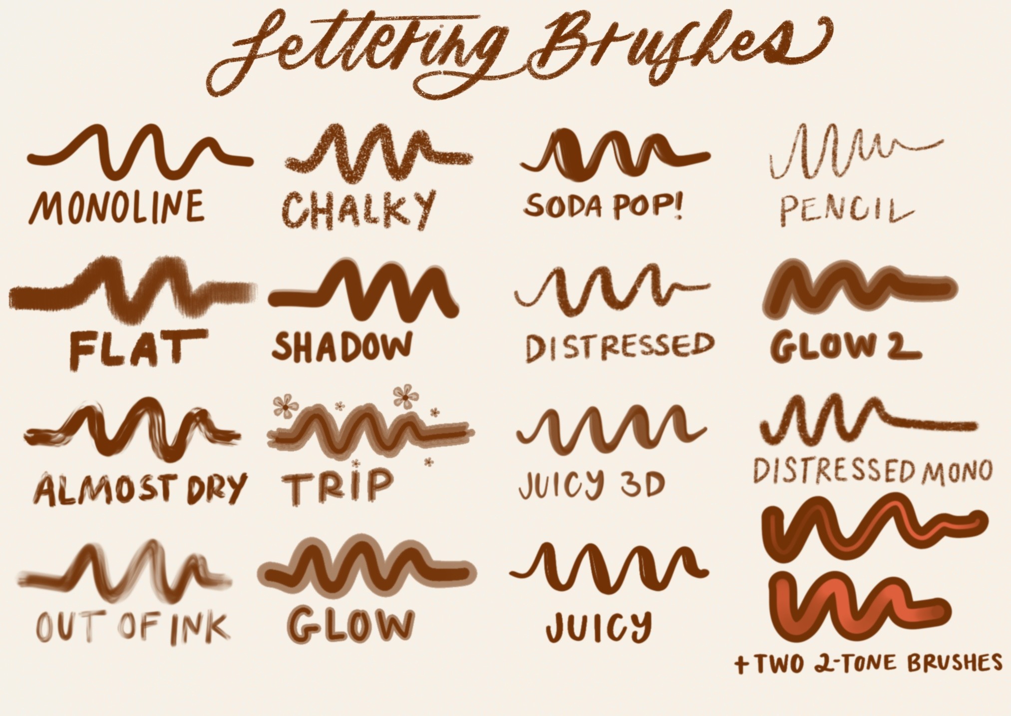70s Lettering Procreate Brushes - photo 2