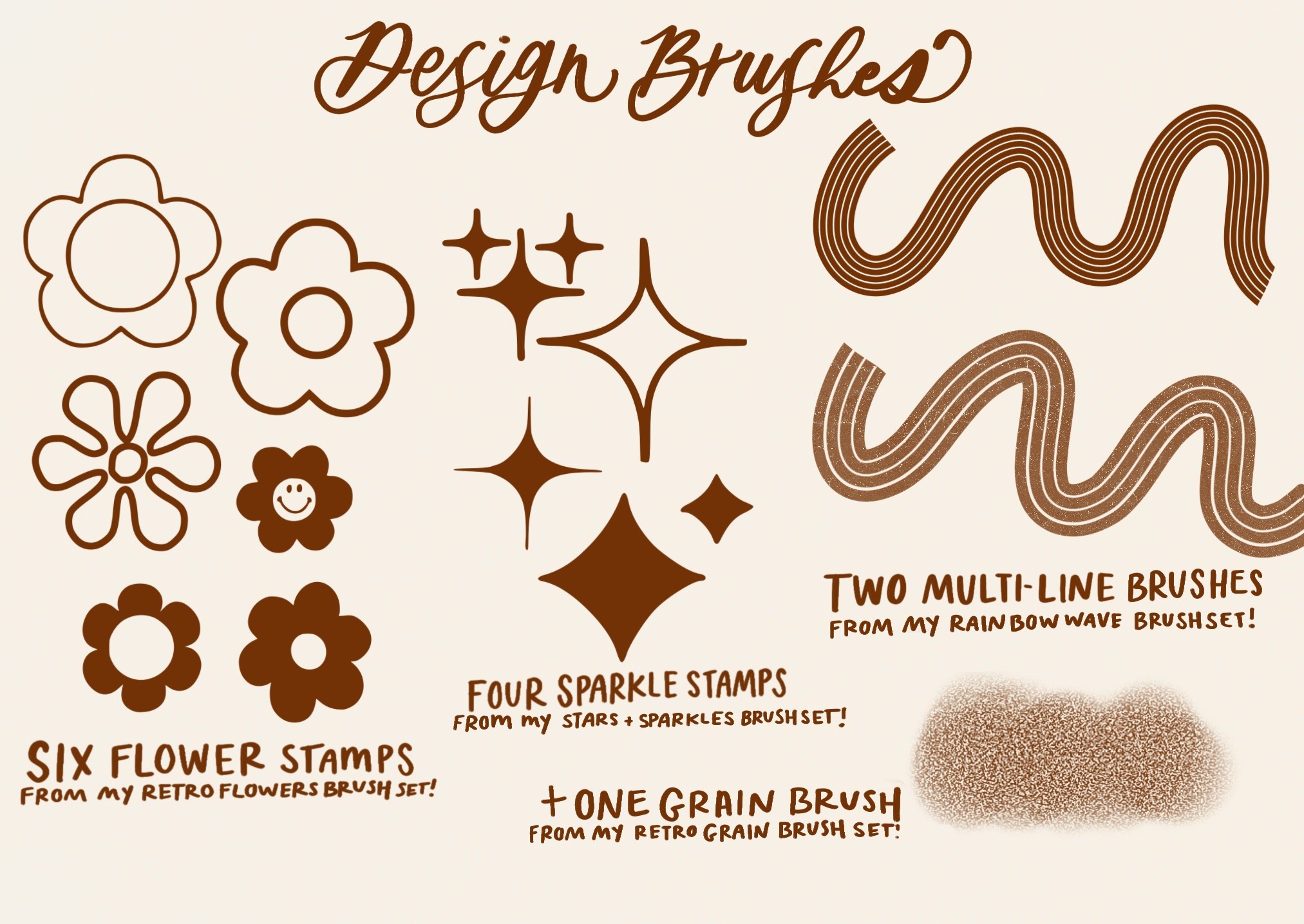 70s Lettering Procreate Brushes - photo 4