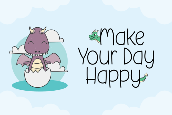Baby Dragon Font PNG with transparent background - Preview 1