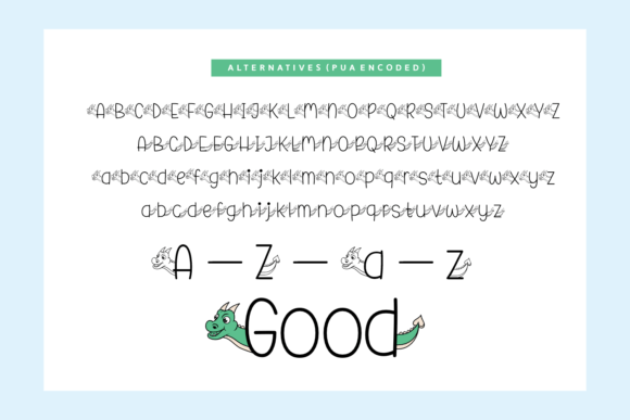 Baby Dragon Font PNG with transparent background - Preview 4