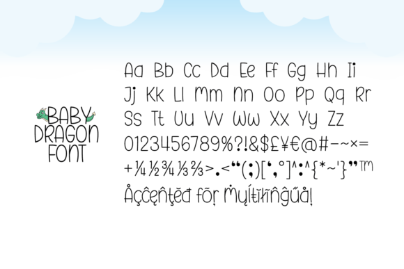 Baby Dragon Font PNG with transparent background - Preview 5