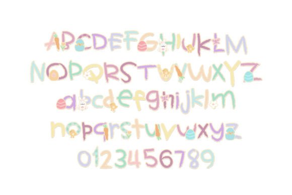 Kids Easter Font PNG with transparent background - Preview 1