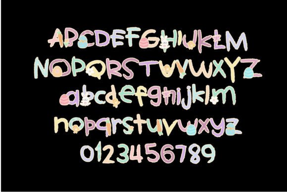 Kids Easter Font PNG with transparent background - Preview 2