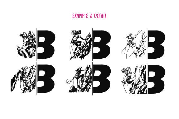 Mountain Climbing W Font PNG with transparent background - Preview 6