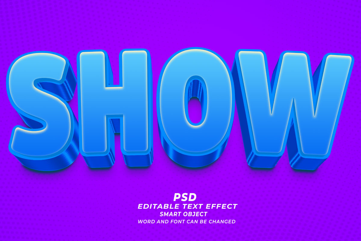 PSD 3d Show Editable Text Effect Graphic by TrueVector · Creative Fabrica