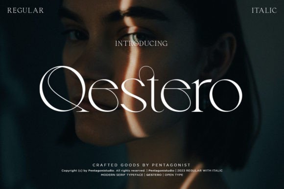 Qestero modern fashion serif font preview
