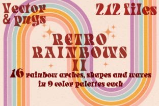 Retro Rainbows Vector & PNG Graphics
