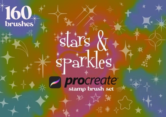 Stars & Sparkles Procreate Stamp Brushes Graphic Brushes By deardarlingdesignstudio